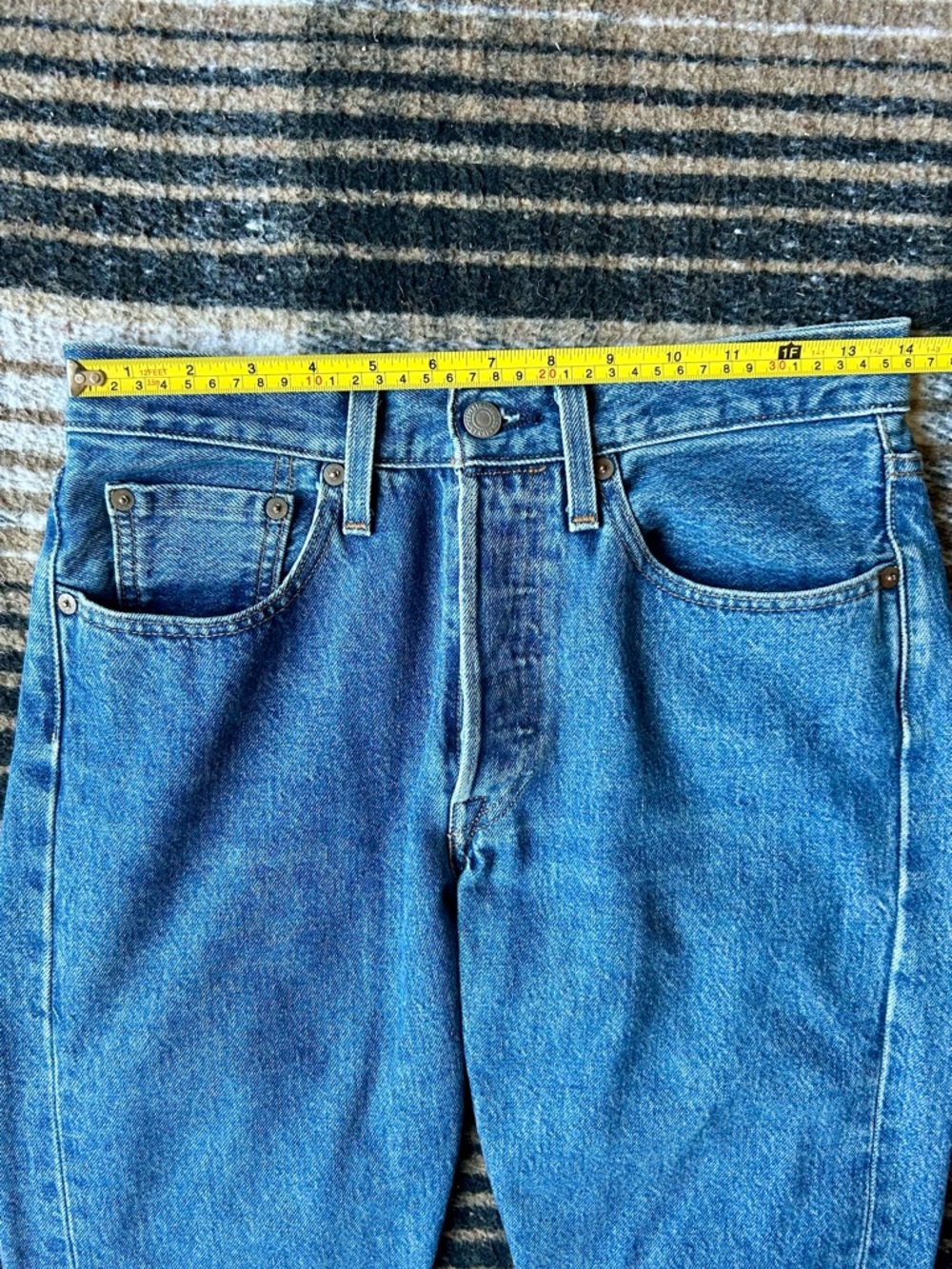 Levi's Straight Leg Dark Blue Denim Jeans - Picture 2 of 8